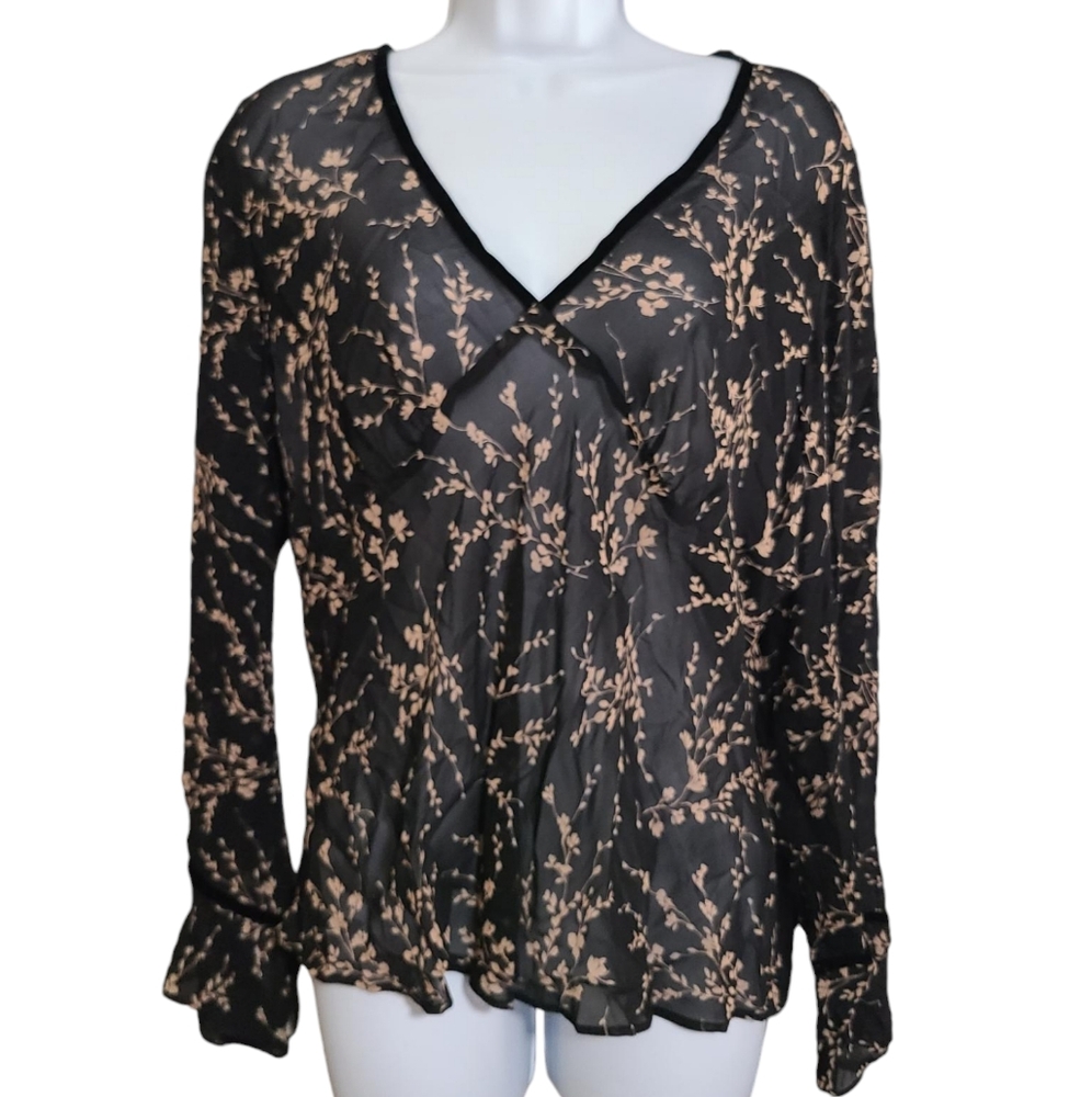 BANANA REPUBLIC silk floral blouse L